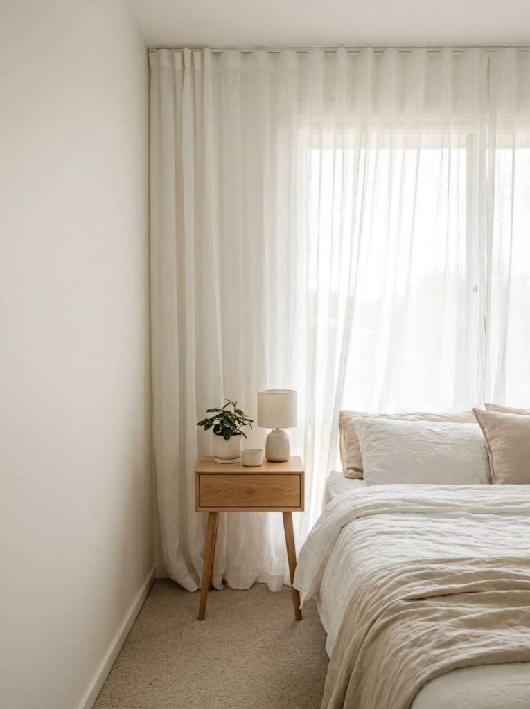 22 Bedroom Decorating Ideas 2026 Small bedroom with curtains. Bedroom decorating ideas