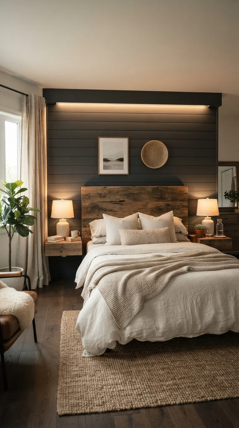 1. Charcoal Shiplap and Reclaimed Timber