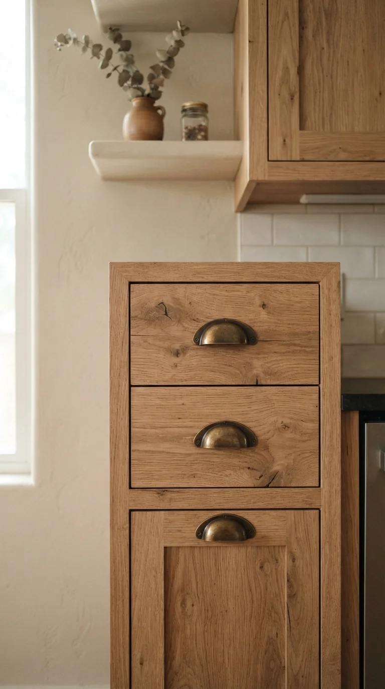 1. Distressed White Oak Cabinetry