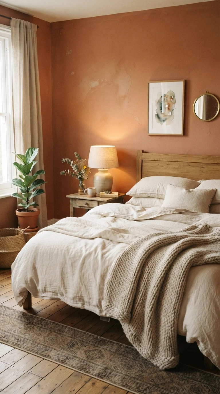 1. Earthy Terracotta and Cream Layering