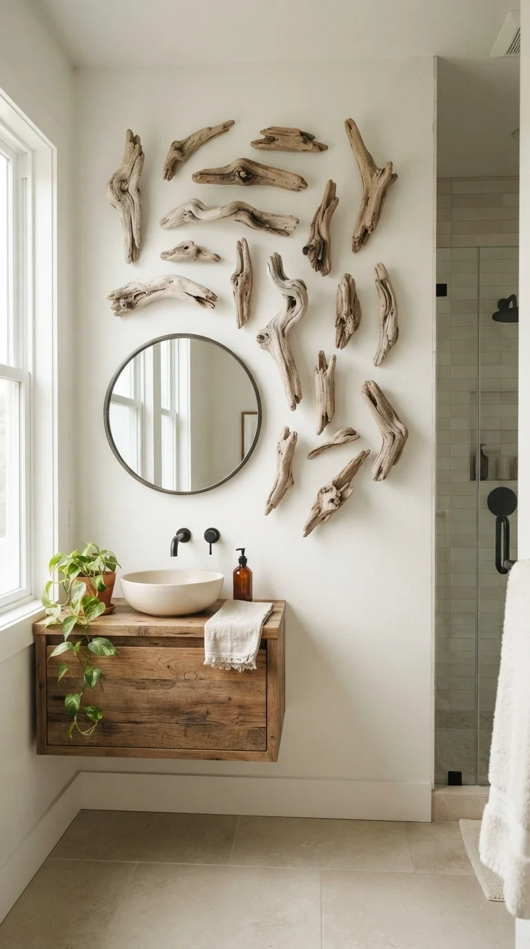 1. Reclaimed Driftwood Gallery Walls