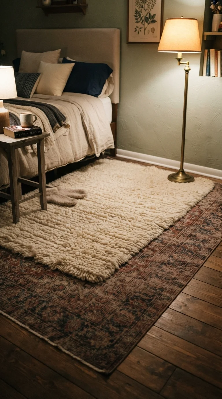 10. Cozy Wool Rug Layering