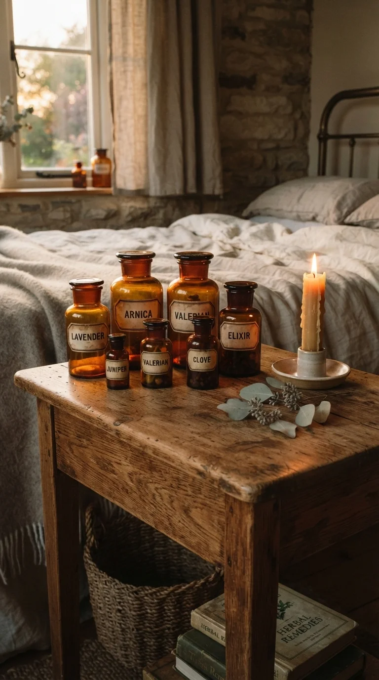 2. Amber Glow Nightstand Vignettes