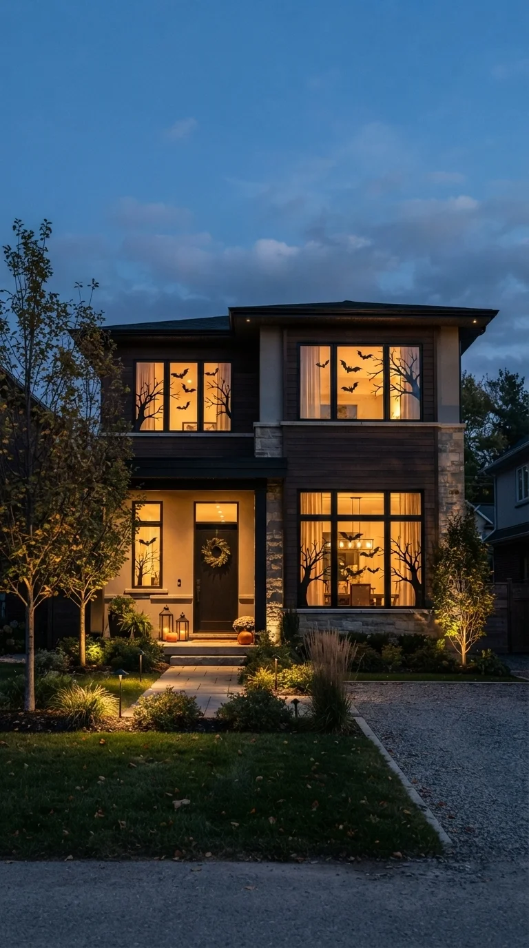 3. Minimalist Silhouette Window Panels
