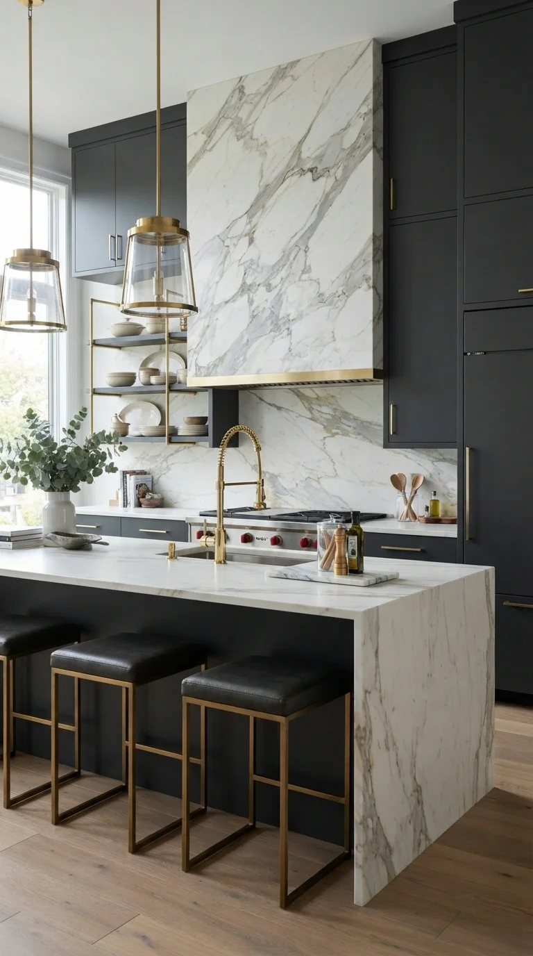 3. Statement Stone Backsplashes