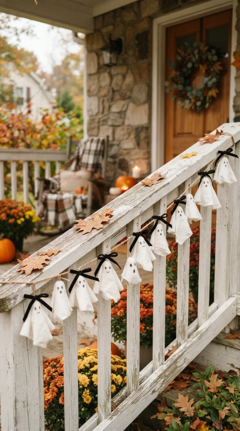3. Vintage-Inspired Fabric Ghost Garlands