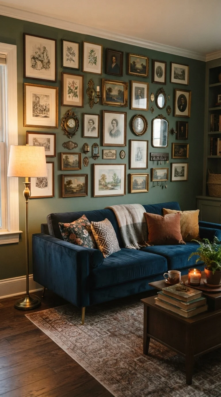 9 wall art for living room ideas 2026 paint designs creative 4. Curated Gallery Walls with Mixed Media