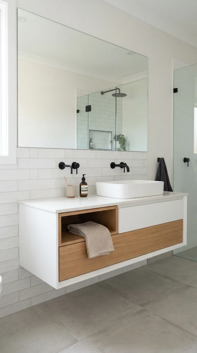 4. Floating Vanity and Wall-Mounted Fixtures