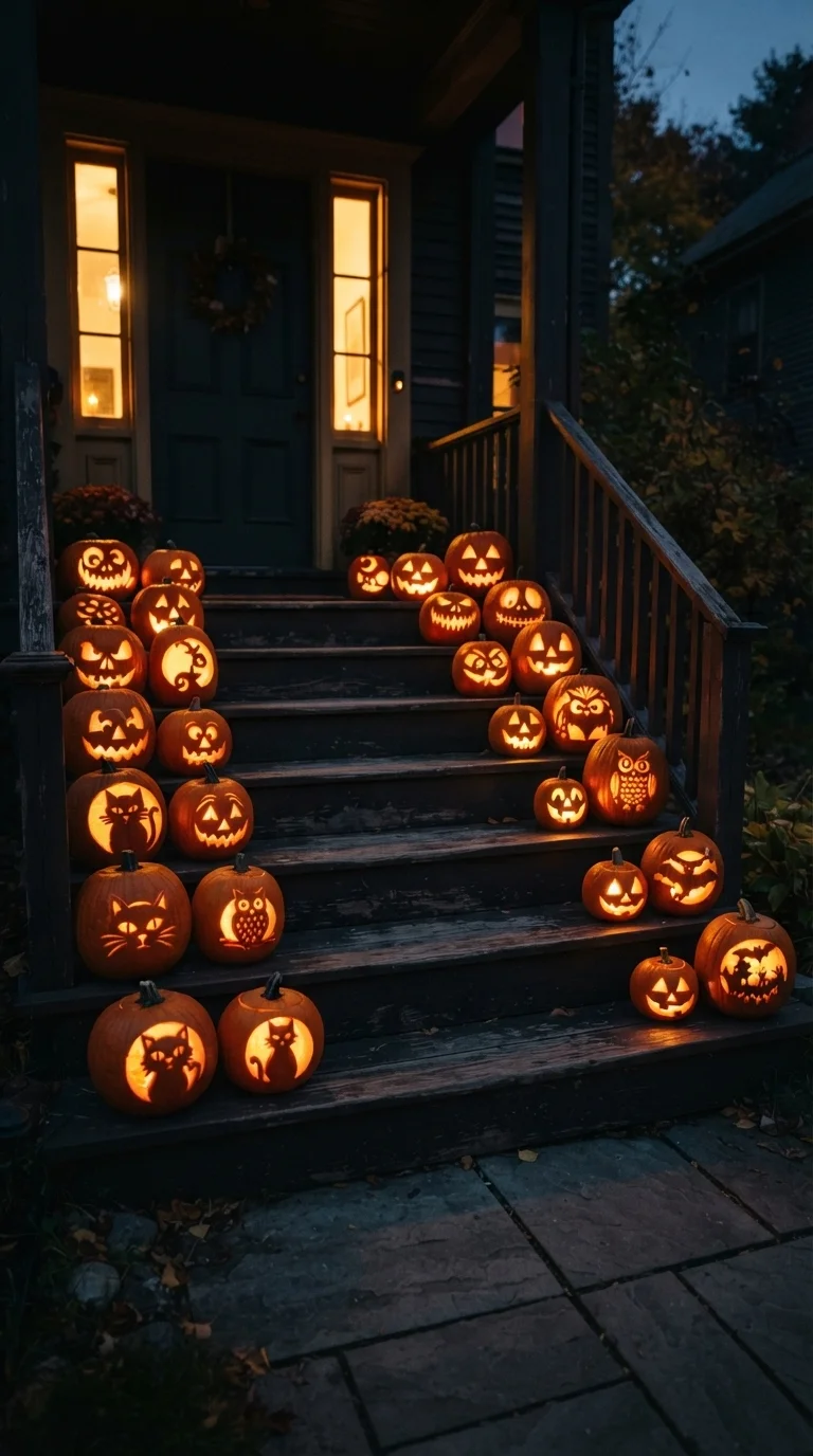 4. Glowing Jack-O-Lantern Forest