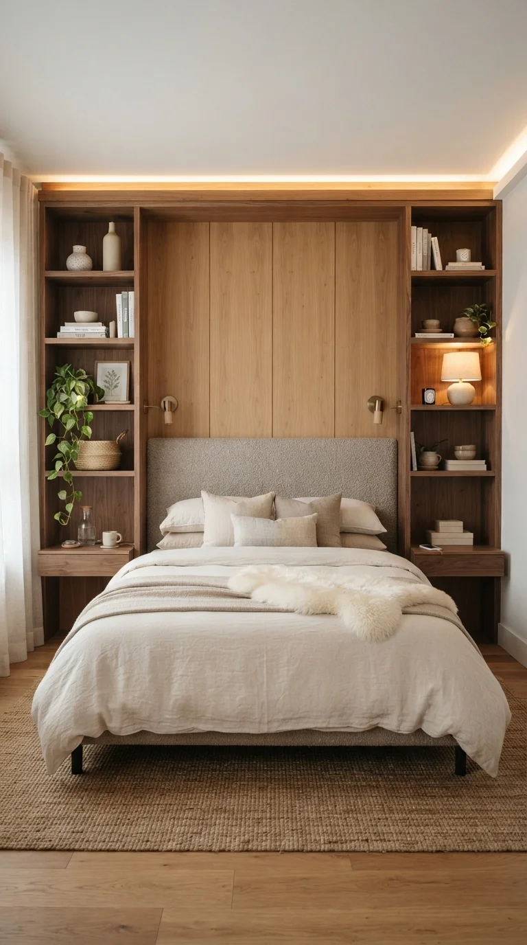 4. Integrated Built-in Bedside Nooks