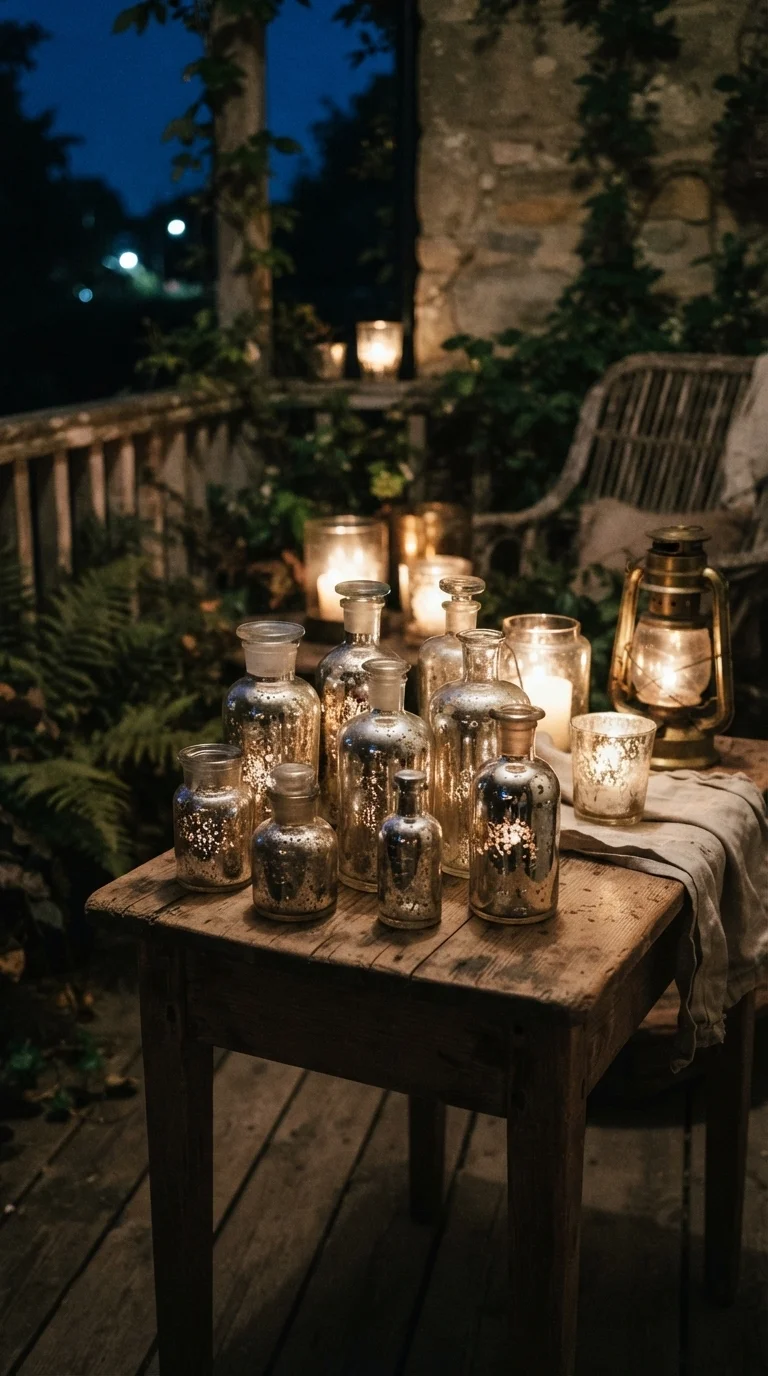 5. Mercury Glass Potion Bottles