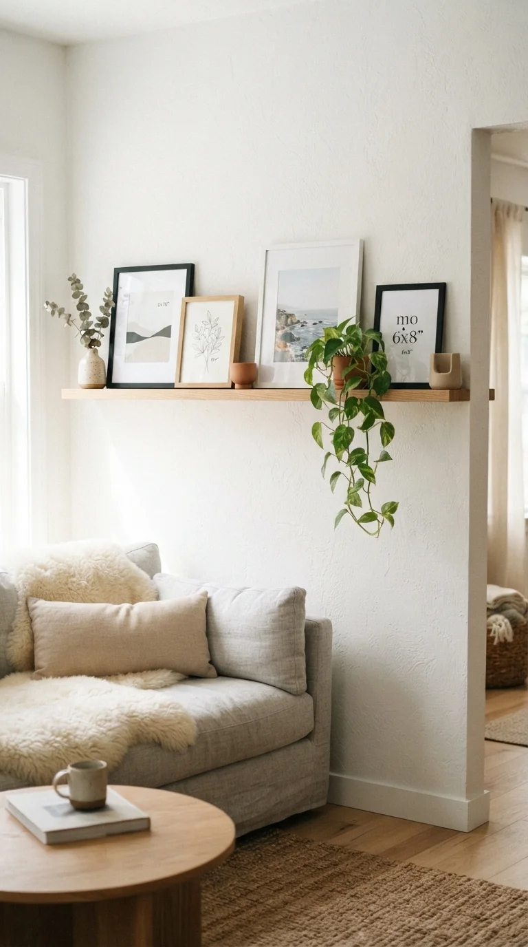 9 wall art for living room ideas 2026 paint designs creative 6. Floating Ledge Art Displays