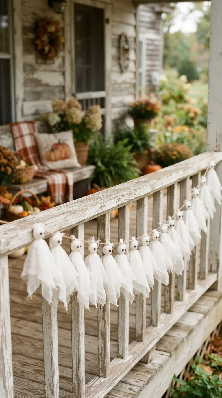 6. Oversized Fabric Ghost Garland