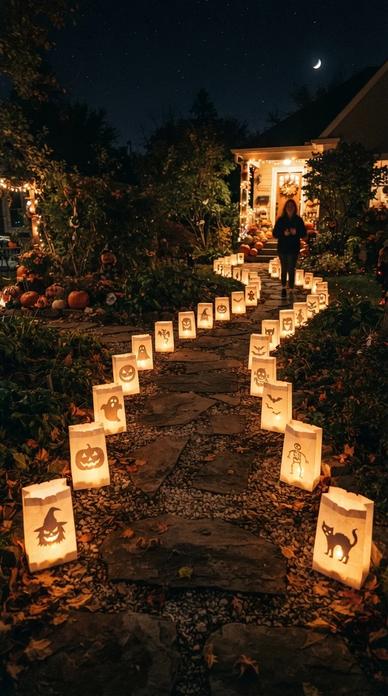 8. Glowing Paper Lantern Path