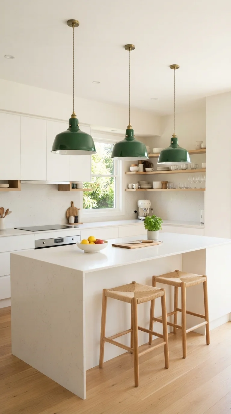 11 green kitchen ideas 2026 emerald teal 9. Emerald Green Pendant Lighting