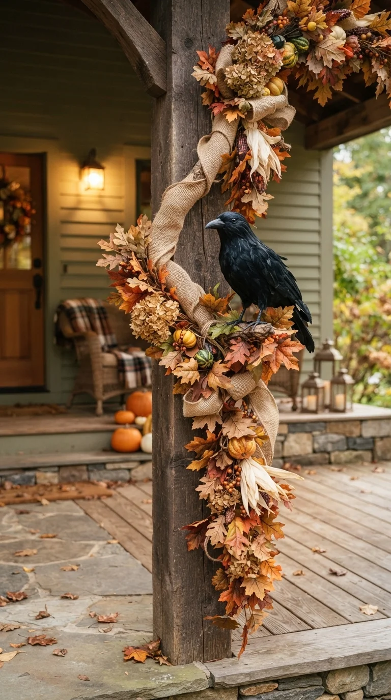 9. Rustic Burlap Raven Perch