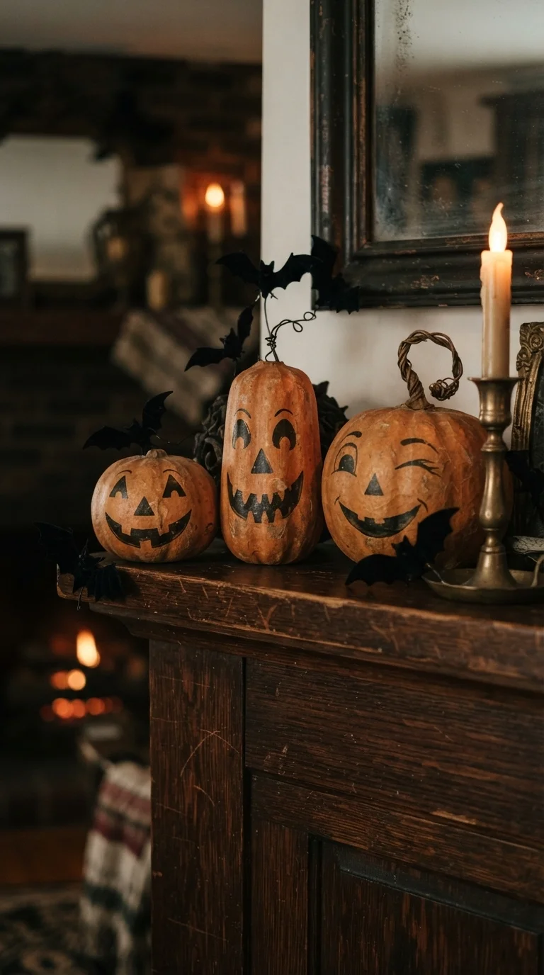 1. Antique Papier-Mâché Pumpkin Clusters