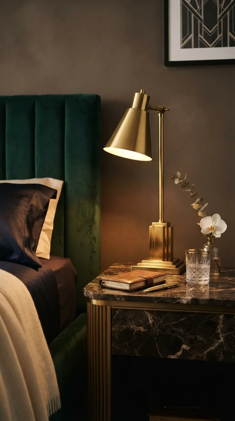 1. Art Deco Inspired Brass Task Lamps