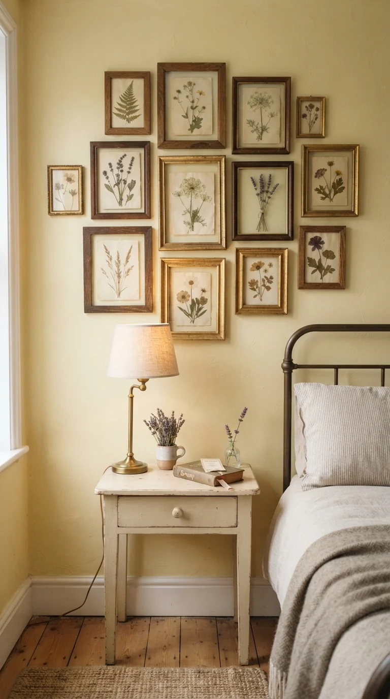 10 Bedroom Wall Decor Ideas 2026 Cottage Core 1. Botanical Pressed Flower Gallery Walls