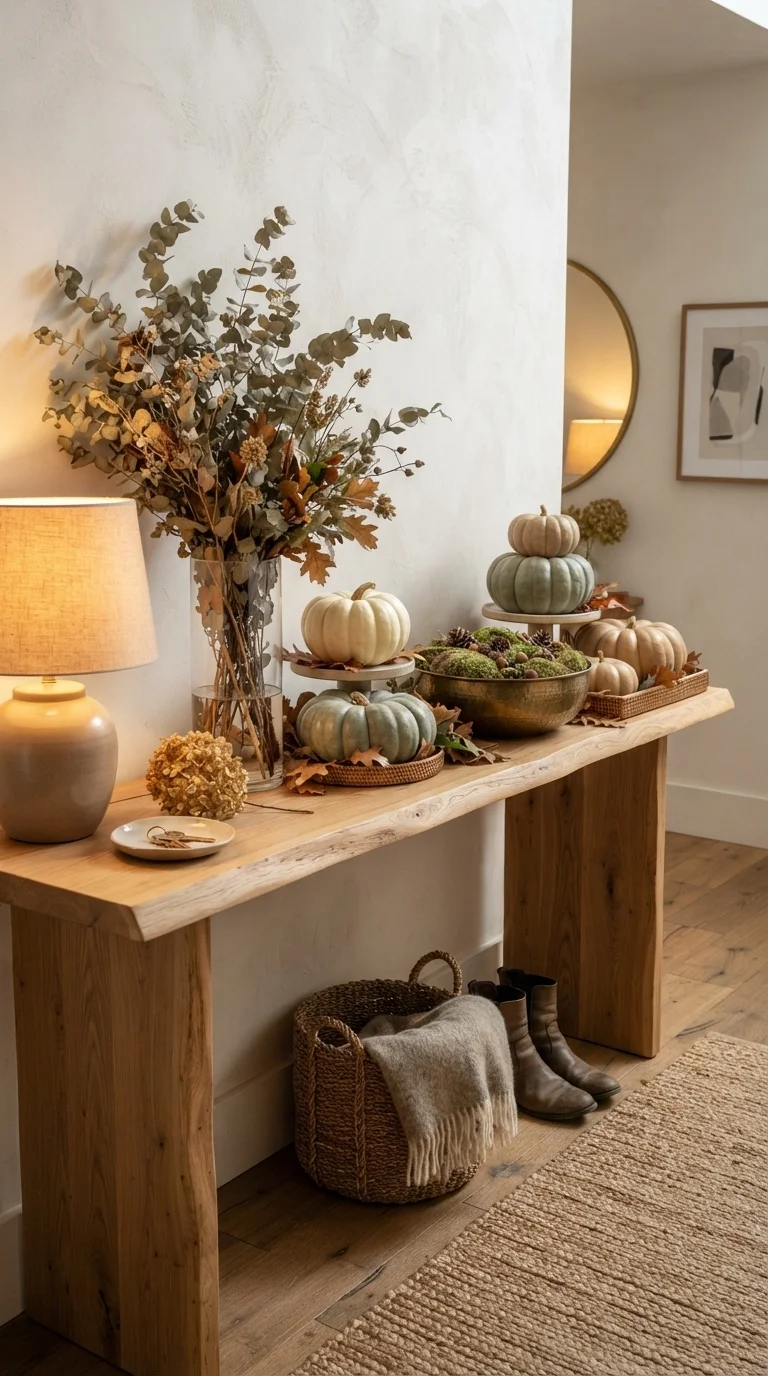 1. Curated Neutral Pumpkin Displays