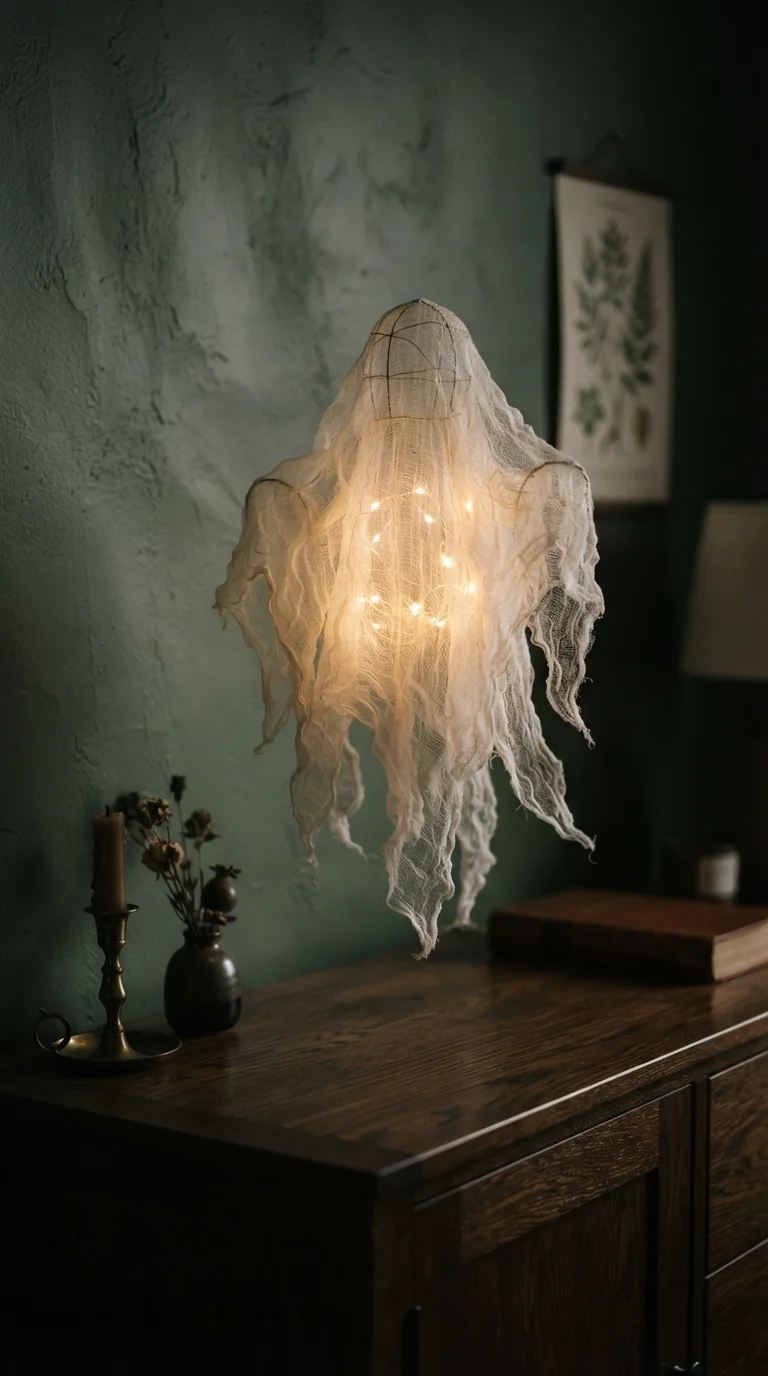 1. Ethereal Cheesecloth Ghost Sculptures
