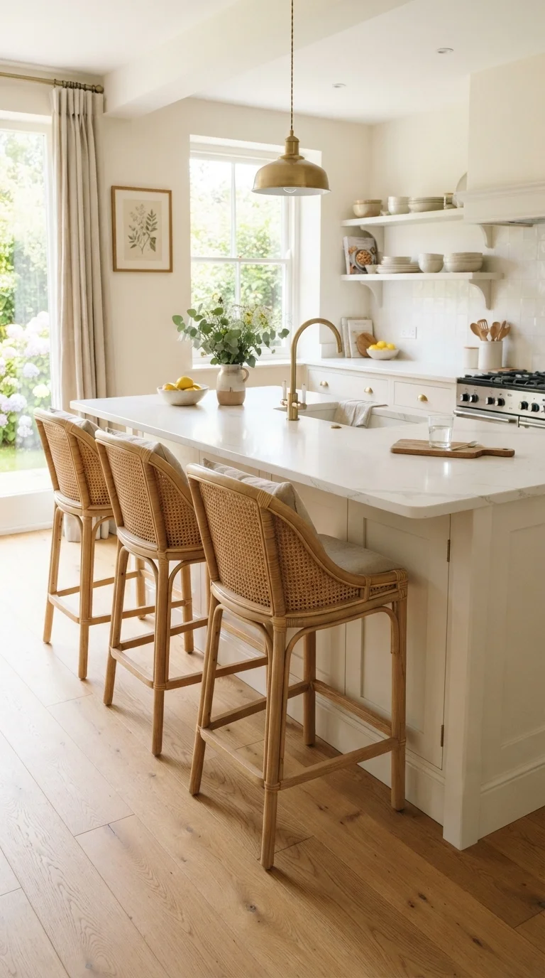 1. Incorporate Natural Rattan Barstools