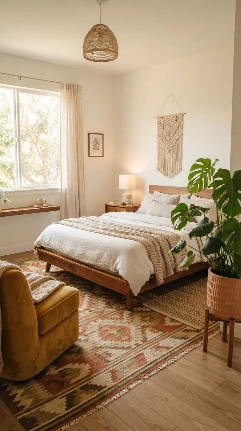 10 Vintage Bedroom Ideas 2026 Elegant Retro 1. Mid-Century Modern Warmth with Teak and Mustard