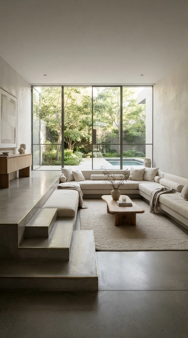 1. Minimalist Concrete Conversation Pit
