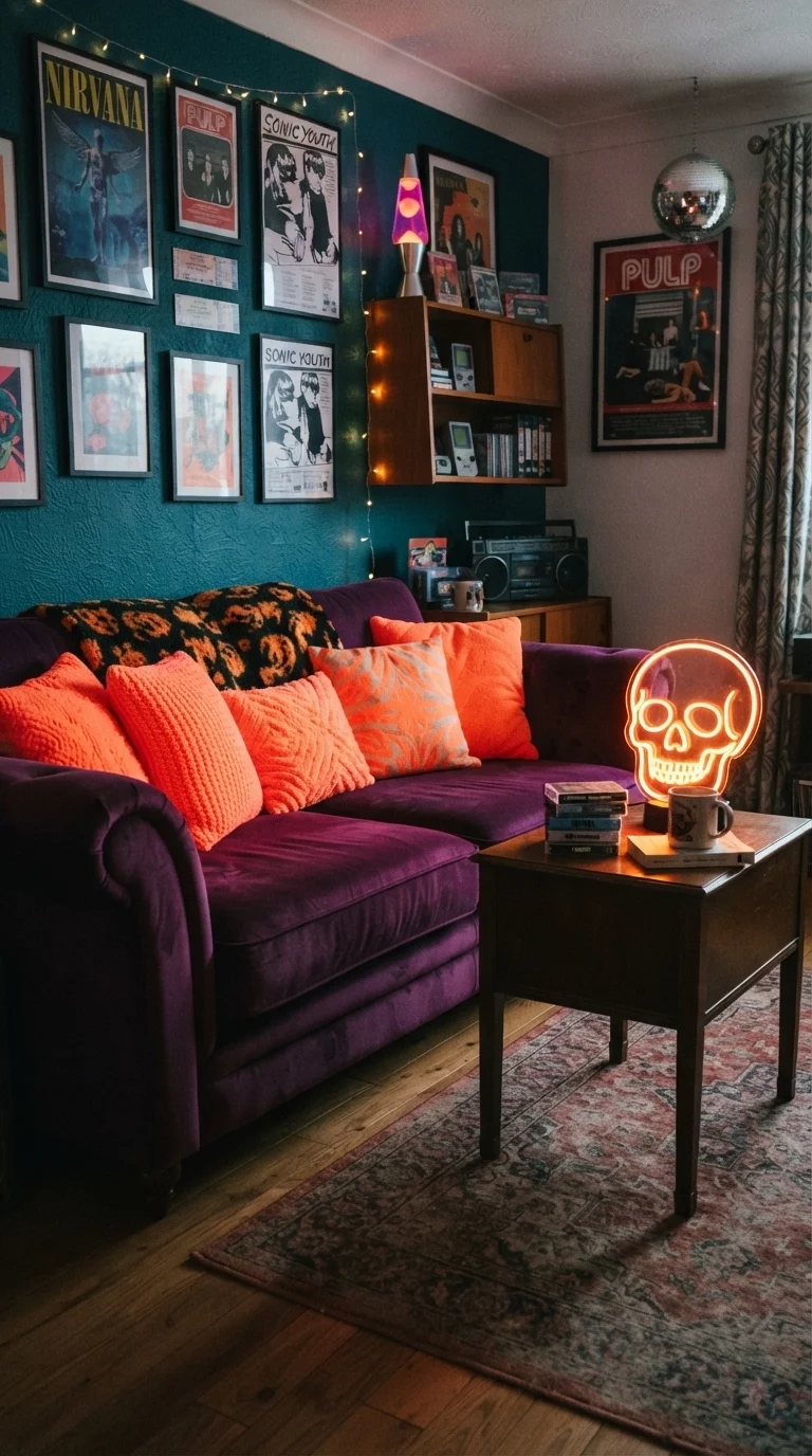 1. Neon Orange and Electric Purple Color Palette