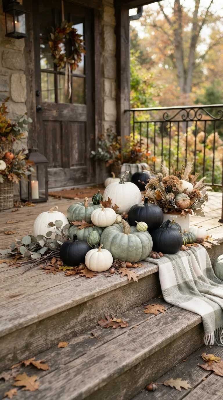 1. Painted Heirloom Pumpkin Clusters