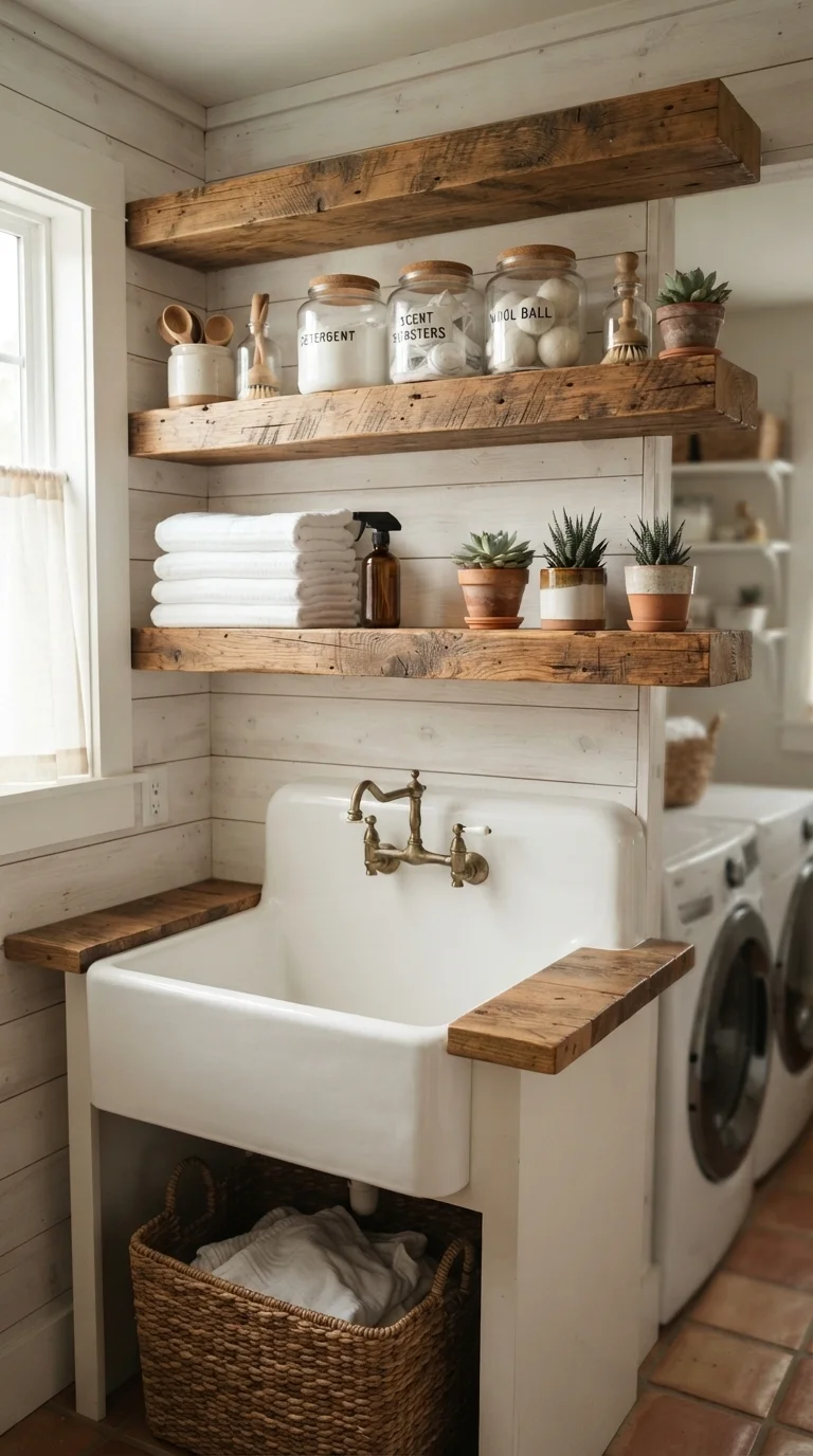 1. Reclaimed Wood Open Shelving