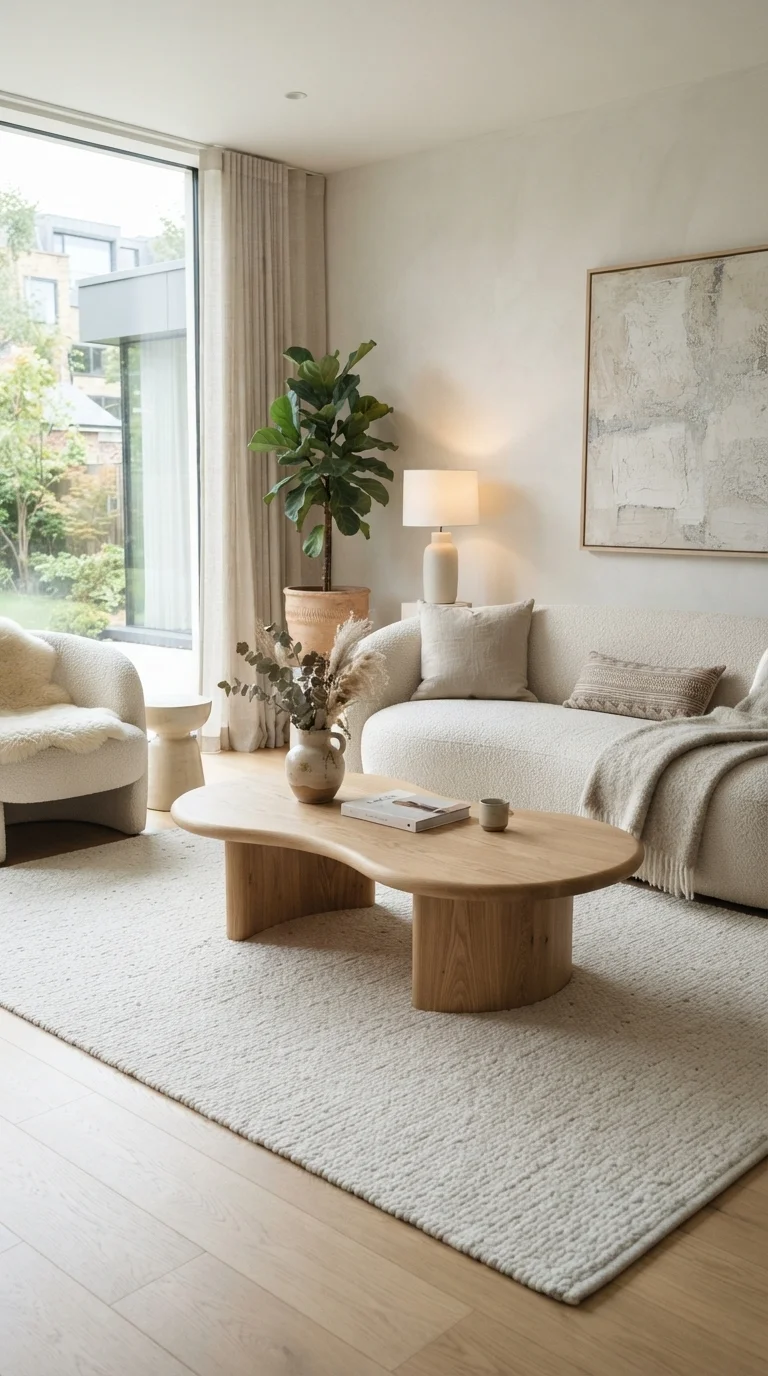 1. Sculptural Oak Coffee Tables