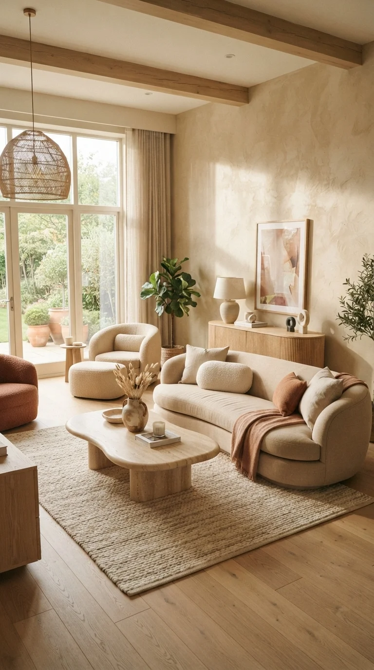 9 Modern Living Room Remodel Ideas 2026 1. The Organic Modern Sanctuary