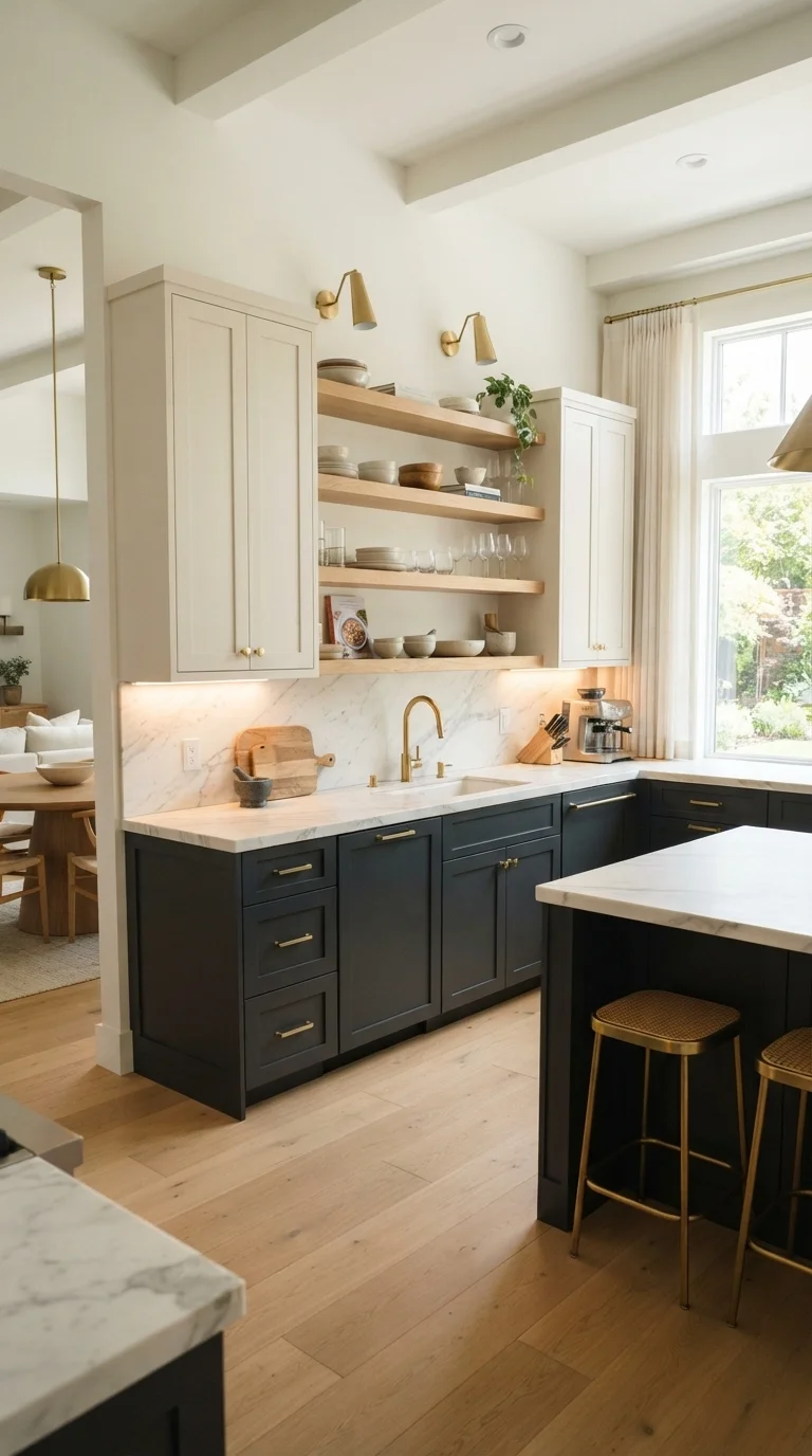 1. Two-Tone Cabinetry for Visual Depth
