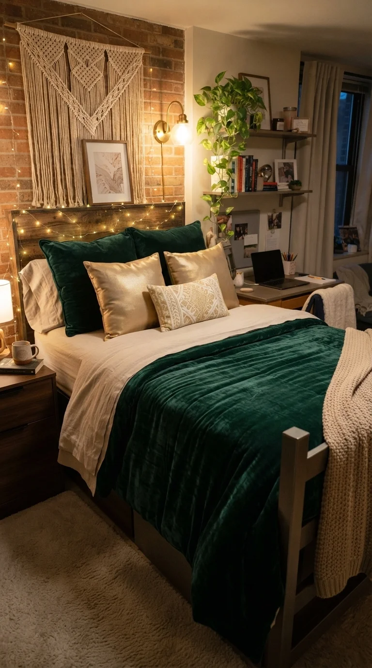1. Velvet-Drenched Bedding for Texture