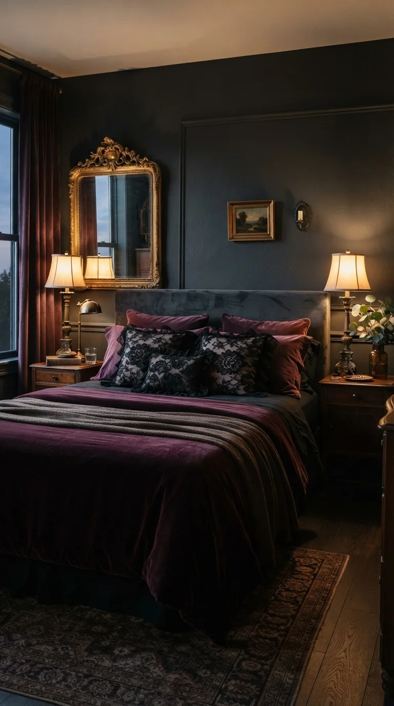 1. Velvet-Drenched Gothic Elegance