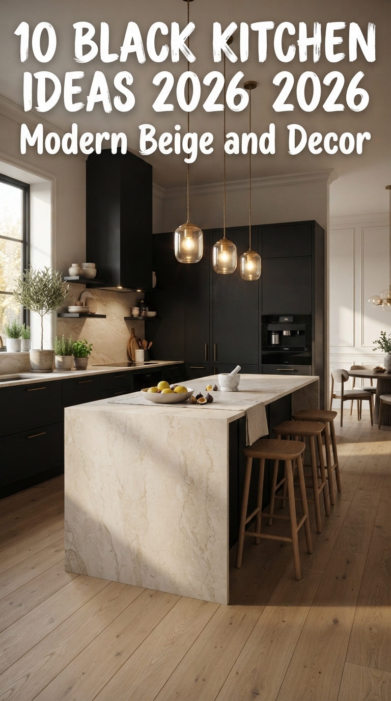 10 Black Kitchen Ideas 2026 Modern Beige and Decor
