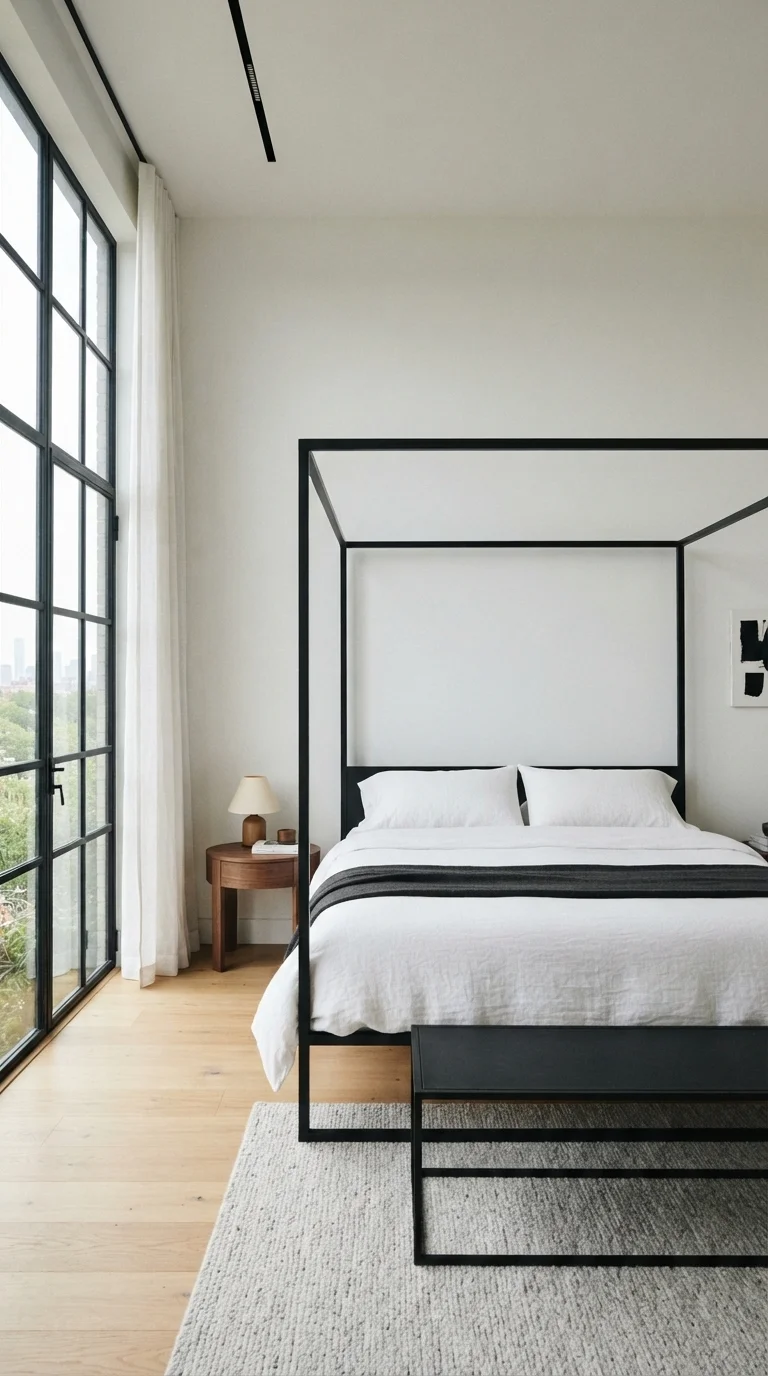 10. Canopy Beds with Minimalist Metal Frames