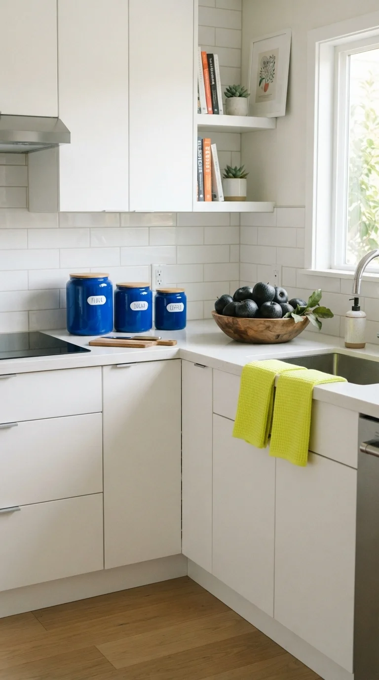10. Electric Blue Kitchenware Displays