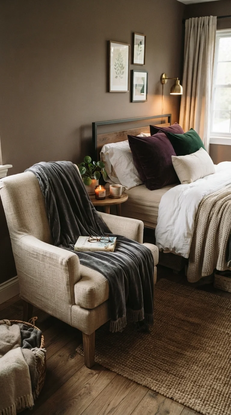 10. Moody Velvet Throw and Pillow Refresh