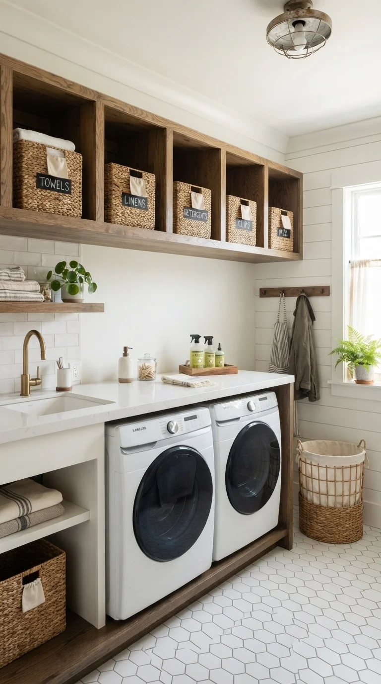 10. Open Cubby Shelving for Sorting and Style