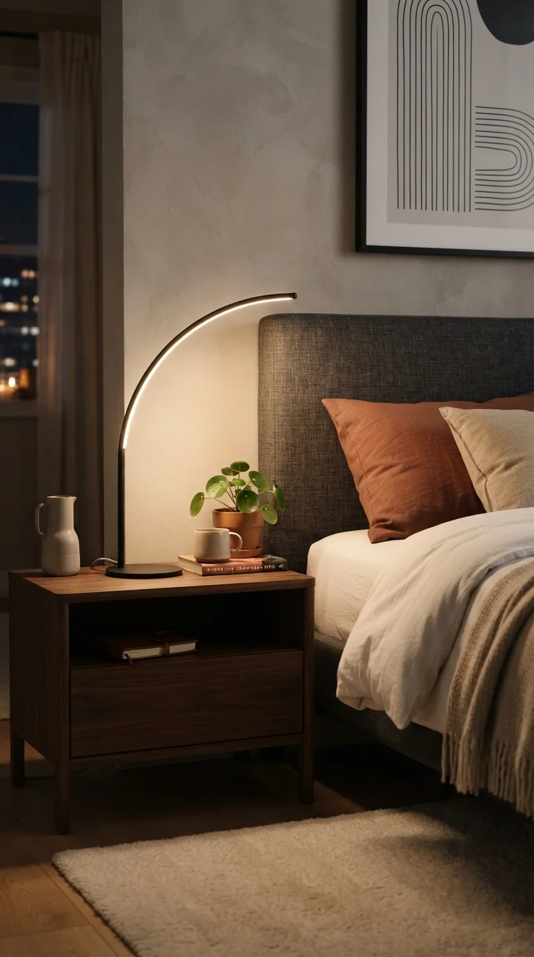11. Arc-Shaped Modern Bedside Lamps