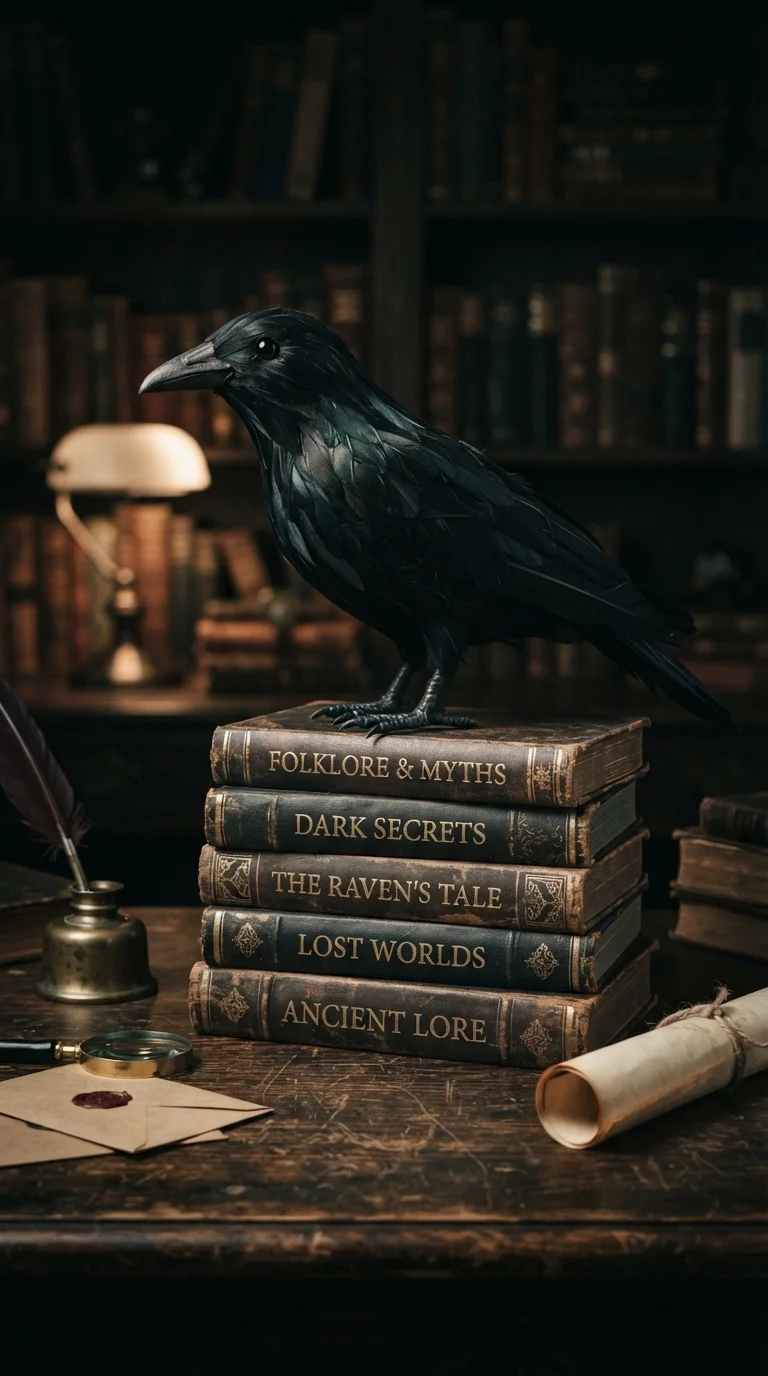 11. Faux-Feather Black Bird Figurines