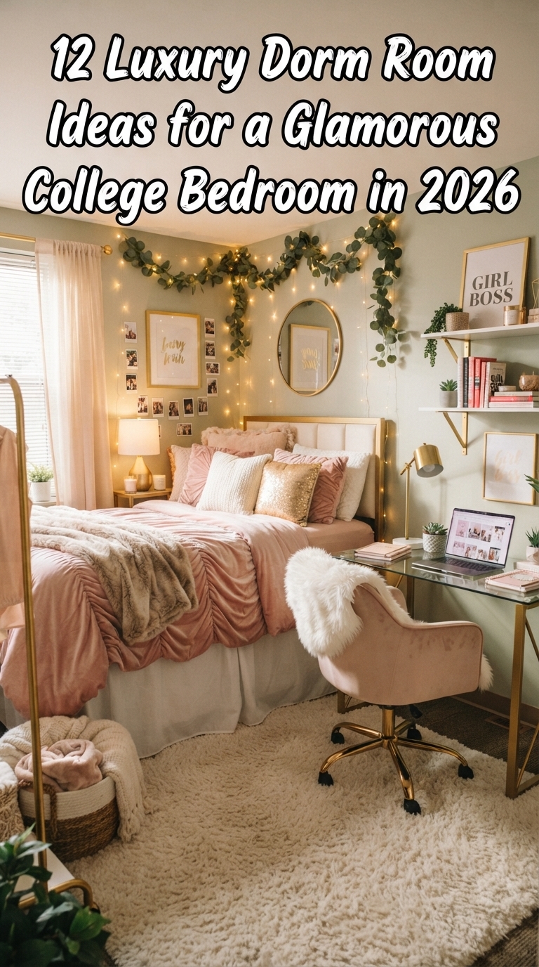 12 Luxury Dorm Room Ideas for a Glamorous College Bedroom in 2026