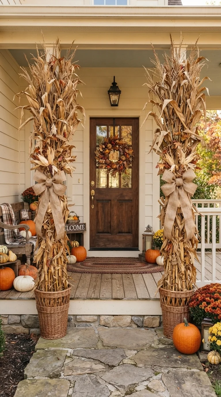12. Dried Corn Stalks for Architectural Framing