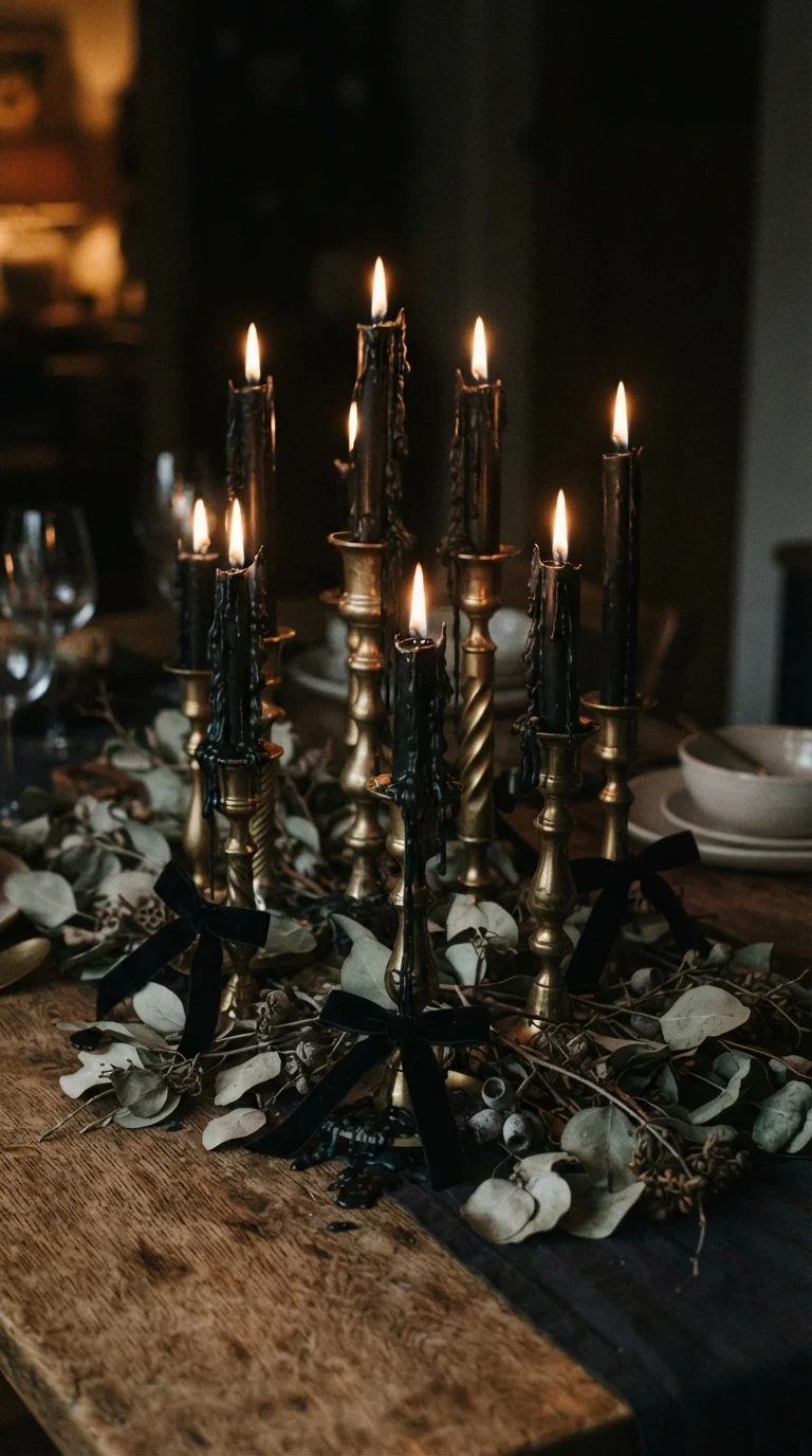 2. Aged Brass and Tallow Candle Clusters