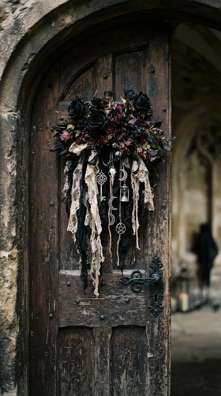 2. Dried Black Rose and Lace Victorian Cluster