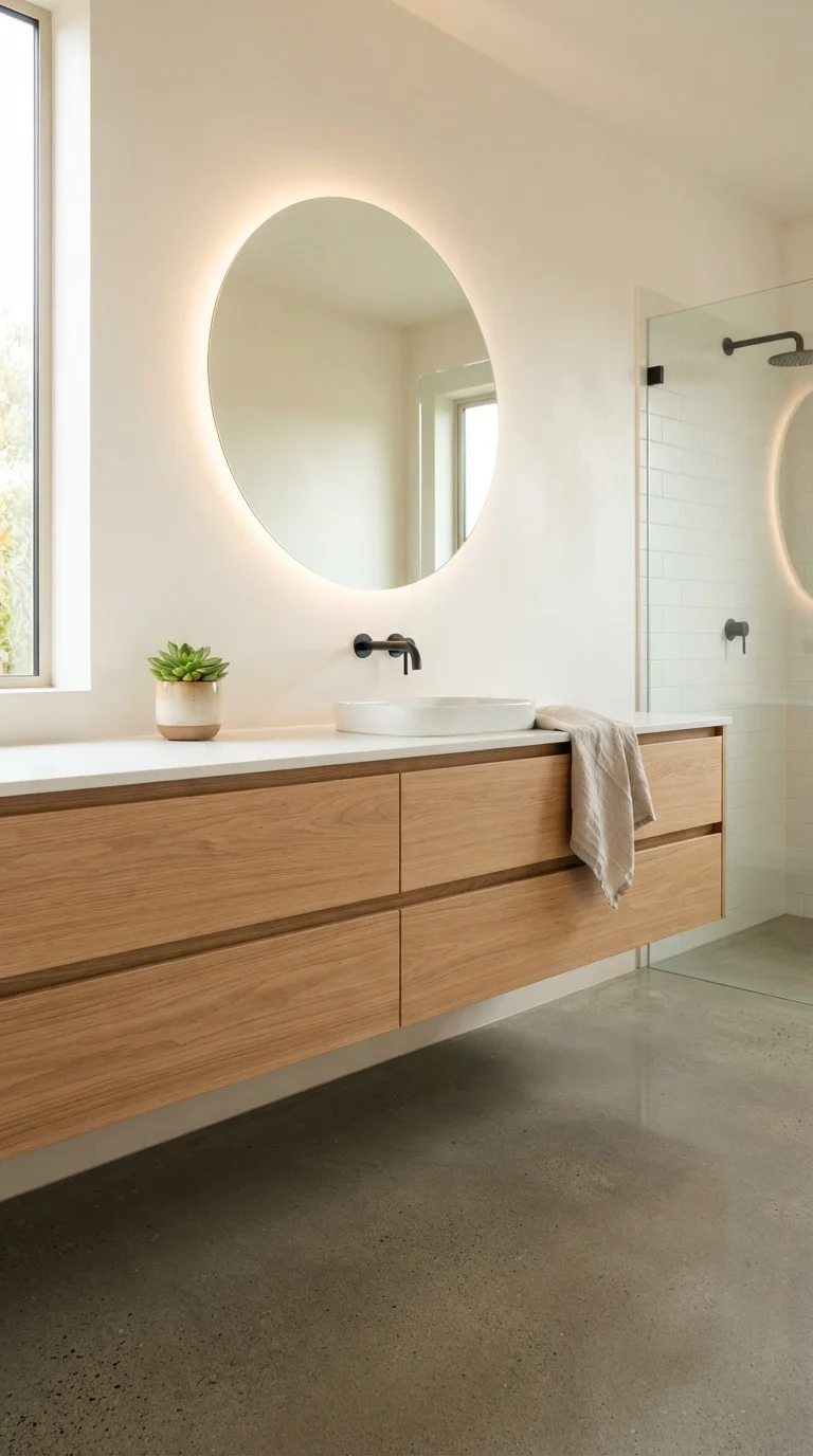 2. Floating Vanities with Hidden Storage