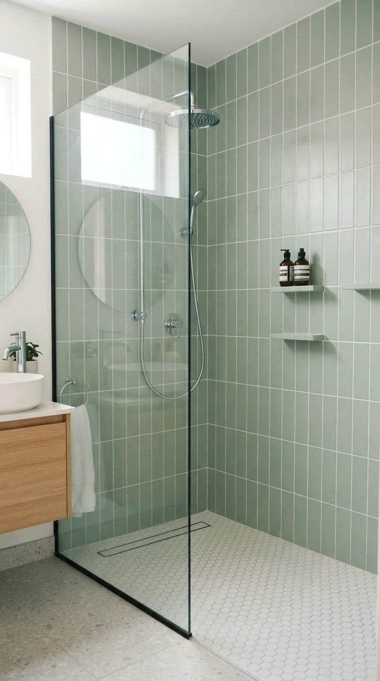 2. Floor-to-Ceiling Vertical Tile Patterns
