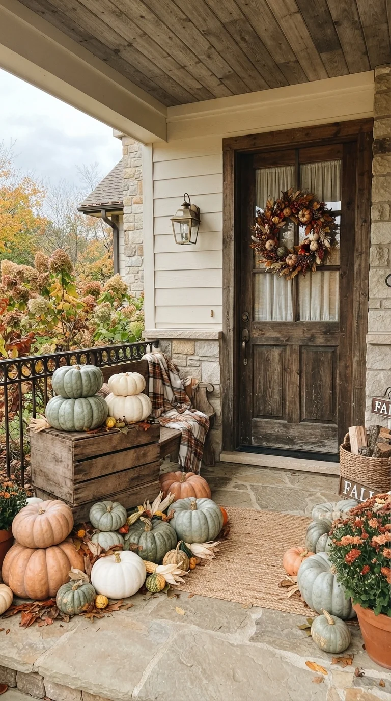 2. Heirloom Pumpkin Clusters in Earth Tones
